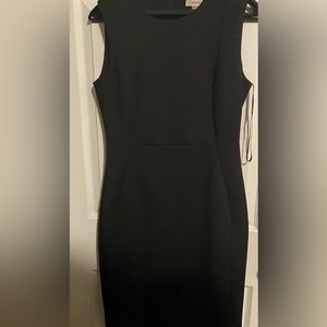 Black calves Klein dress